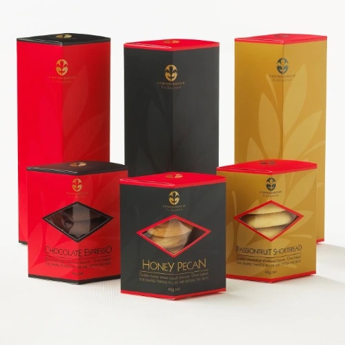 Christmas shortbread biscuits in festive packaging